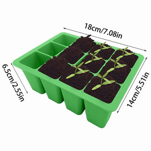 Plateaux de semis en silicone réutilisables avec couvercles pour la germination des fleurs et des herbes, et la germination des graines - Product Image 3