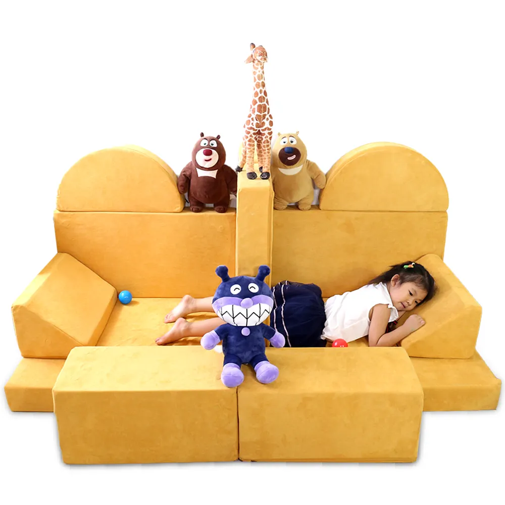 2021 New Design Living Room Sofa Kids Castle Sofa Creative Toy Building Block Sofa with Strong Magnetic Fixed Kids Play Couch