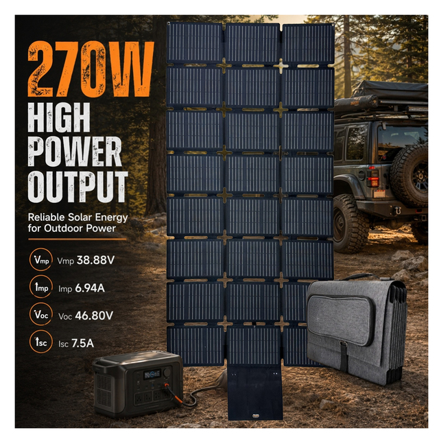 Mini Portable Solar Panel Charger Camping Solar Blanket 270W 300W Off Grid Waterproof Energy Foldable Solar Panel Camping EV Car