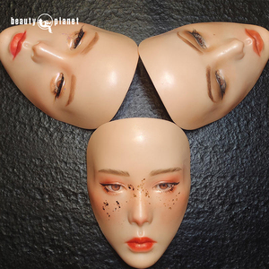 Planche d'entraînement au maquillage en silicone souple pour le visage, les sourcils, les lèvres et les cils, masques d'entraînement au maquillage en silicone 5D - Product Image 4