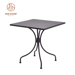 Popular <strong>Design</strong> Table Restaurant square <strong>Industrial</strong> Iron Leg Furniture Black Metal <strong>Top</strong> Cafe Bistro square Dining Table Restaurant - Product Image 5