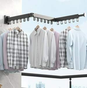 Heavy Duty Wall Mounted Aluminium Plastic Drying Rack Foldable Storage Hanger Single Sustainable Clothing <b>Shoes</b> Spices Kitchen - Product Image 3