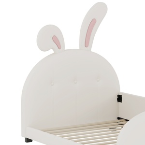 <span class=keywords><strong>Lit</strong></span> moderne à plateforme en forme <span class=keywords><strong>de</strong></span> lapin blanc <span class=keywords><strong>de</strong></span> taille jumelle <span class=keywords><strong>avec</strong></span> <span class=keywords><strong>tête</strong></span> <span class=keywords><strong>de</strong></span> <span class=keywords><strong>lit</strong></span> <span class=keywords><strong>et</strong></span> <span class=keywords><strong>pied</strong></span> <span class=keywords><strong>de</strong></span> <span class=keywords><strong>lit</strong></span> <span class=keywords><strong>de</strong></span> princesse rembourré <span class=keywords><strong>avec</strong></span> fonction <span class=keywords><strong>de</strong></span> rangement - Product Image 4