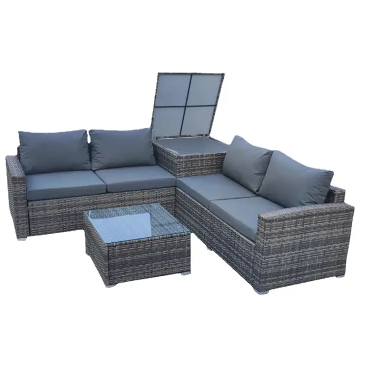 Outdoor Tisch und Stuhl Möbel nordischen Massivholz Allwetter Home Rückenlehne weich gepolstert große große Sofa Set Rattan Stuhl