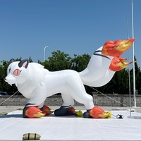 Mascotte gonflable de dessin animé avec deux queues en tissu Oxford, personnage de dessin animé gonflable personnalisé pour événements