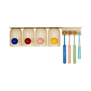 Magnetic <b>Toothbrush</b> <b>Holder</b> With Cup Storage Wall Mounted No Drilling Required For Bathroom Toilet Use - Product Image 5