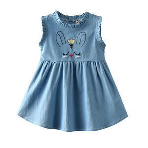 Productos Nuevos al por Mayor 2016, Vestido Innovador de Mezclilla Azul para Niña con Envío Gratuito - Product Image 1