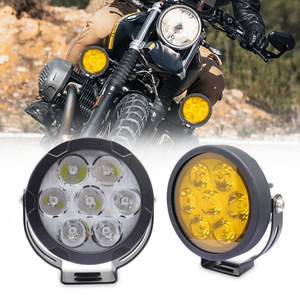 ไฟ LED ทำงานแบบกลมขนาด 4.5 นิ้ว เลนส์สีเหลือง 12-24V ไฟสปอร์ตไลท์สำหรับรถจักรยานยนต์ออฟโรด - Product Image 1