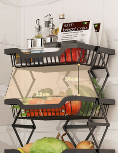 Cung Cấp Nhà Máy 3 Lớp Kim Loại Gấp Lưu Trữ Giá Kệ Có Thể Gập Lại Trái Cây Và Rau Giỏ Lưu Trữ Giá - Product Image 5