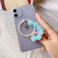 Support magnétique universel réglable en PC pour téléphone, avec anneau de maintien et perles, compatible coques iPhone, aimant N52