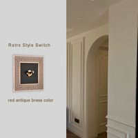 Interrupteurs muraux 86 en alliage de zinc, style rétro, couleur bronze antique rouge laiton, UK 13A 250V 1/2/3/4 gangs, durables 10A 20A