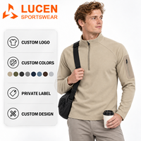 Vente en gros usine – Haut de sport extérieur pour homme à col montant semi-zippé, manches longues, en polyester et élasthanne extensible, personnalisable OEM/ODM avec logo
