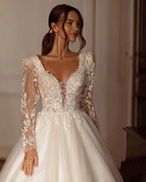 Robes de mariée modestes à manches longues et scintillantes de luxe robes de mariée princesse Bling robe de mariée longue traîne robe de mariée