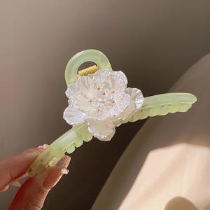 <span class=keywords><strong>Barrette</strong></span> à cheveux en forme de requin pour femmes, grande queue de cheval, pince à griffes coréenne, cheveux épais, couleur verte, fleur, <span class=keywords><strong>crabe</strong></span>, Barrettes, 2022 - Product Image 6