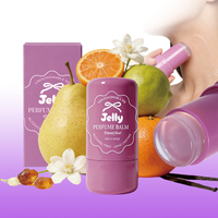 Bâton de parfum solide hydratant 10g à texture gelée, parfum longue durée fruité floral vanille, étiquette personnalisée