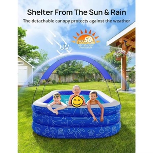 Grande piscine gonflable pour enfants - Matériel PVC écologique et sûr pour la peau, design pliable durable pour les jeux aquatiques en plein air - Product Image 5