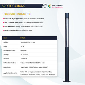 Lampadaire LED extérieur étanche IP65 pour jardin, pelouse et allée, style moderne, vente en gros du fabricant - Product Image 4
