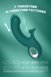 Massaggiatore Rabbit OEM Svakom Raider 20.3CM in Silicone Verde Scuro con Curva a S, 7 Modalità di Spinta e 10 di Vibrazione, IPX5, Ricaricabile USB, per <span class=keywords><strong>Adulti</strong></span> - Product Image 3