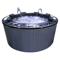 Offre Spéciale de luxe Massage Balboa Hottub extérieur rond en bois Plug And Play Sexy vidéo bains à remous pour 6 personnes