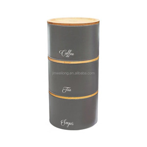 Nhà Bếp Xếp Chồng Hộp Trà Đường Cà Phê <span class=keywords><strong>Jar</strong></span> Lưu Trữ Canister <span class=keywords><strong>Set</strong></span> Với Nắp Tre Kim Loại Lưu Trữ Container Bộ <span class=keywords><strong>3</strong></span> - Product Image 6