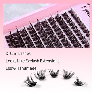 Vente en gros usine – Cils en grappe semi-artisanaux coréens naturels pour extensions de cils individuels en fibres synthétiques, cils épais à faire soi-même - Product Image 3