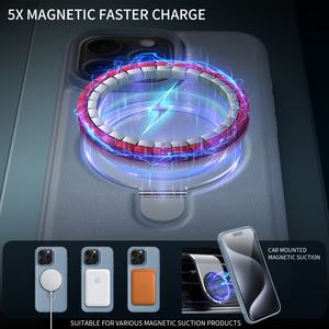 Funda de Lujo para Teléfono Móvil 15 14 13 12 11 Pro Max con Anillo de Soporte y Succión Magnética para la Serie Phone 15 14, Venta al por Mayor - Product Image 2