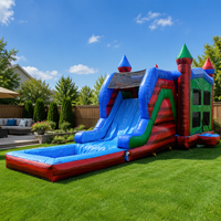 Château gonflable combiné Swirl Marble avec toboggan aquatique et piscine pour extérieur