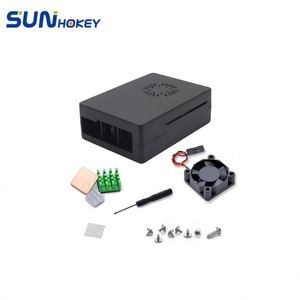 Raspberry beri <span class=keywords><strong>PI</strong></span> 3 B + 3B sarung pelindung papan pengembangan dengan kipas peredam panas ABS Set plastik injeksi casing pelindung - Product Image 2