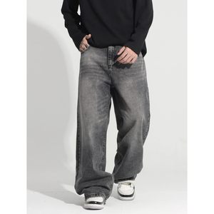 2025 hommes Y2K décontracté mode jambe large Baggy jean ample Denim pantalon Spray Technique tricoté 3D Patchwork Rivet pour le travail - Product Image 6