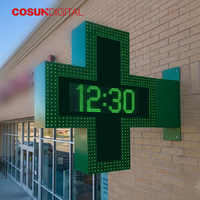 IP65 Doppelseitiges Hochleuchtendes Grünes DIP LED Apothekenkreuz-Schild Außenwerbung für Apotheken