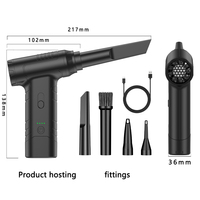 Mini-sèche-cheveux puissant 130000 tr/min, moteur sans balais sans fil, dépoussiéreur portable pour voiture et usage domestique