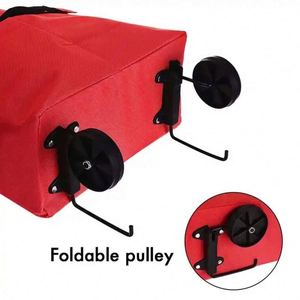 Carrito de Compras Plegable de Nailon con Ruedas, Carrito de Supermercado Plegable al por Mayor - Product Image 6