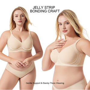 Soutien-gorge push-up sans couture, une pièce, à couvrance totale, sans armatures, avec bretelles réglables et dos en U, en gelée, avec coussinets amovibles – Vente en gros - Product Image 1