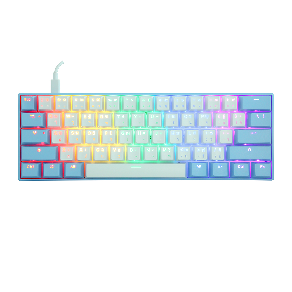 61 keys colorblock keycaps laptop office keyboard notebook gaming mechanical keyboard Thai language hotswap rgb backlit keyboard