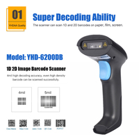 Lector de Códigos QR 2D Inalámbrico Bluetooth YHDAA, Escáner de Códigos de Barras Portátil POS para IOS y Android, Inventario de Almacén