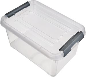 50L Classic <b>Clear</b> PP Plastic Injection Durable Transparent Stackable Nestable Household Storage <b>Container</b> with Lid Wheels - Product Image 1