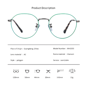 กรอบแว่นตา Moohe สีไทเทเนียมแท้ ทรงกลม สำหรับผู้ชาย สายตาสั้น กรอบแว่นสายตาสำหรับผู้หญิง แว่นกันแดดพรีเมียม - Product Image 6