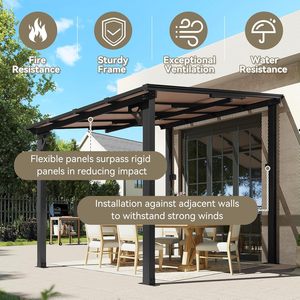 Pergola murale 8x10 en promotion, grandes auvents robustes à fixer au mur pour terrasses, patios et jardins - Product Image 5