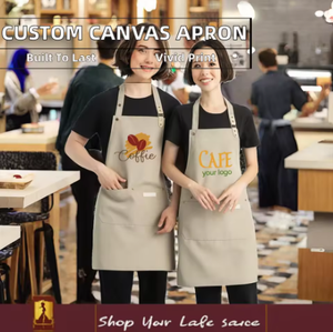 Delantales de Media Manga Negros Unisex de Lona Khain con Botones Metálicos a Presión y Logotipo Personalizado de Alta Calidad para Servicio de Camareros en Restaurantes y Bares - Product Image 2