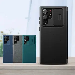 Voor Samsung Galaxy S22 Ultra Case Nillkin Qin Pro Leather Case Slide Camera Voor S22 Plus Kaarthouder Pocket Portemonnee flip Cover