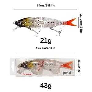 Señuelo <span class=keywords><strong>de</strong></span> Pesca Artificial Flotante <span class=keywords><strong>de</strong></span> Acero Inoxidable <span class=keywords><strong>de</strong></span> 21g, Tipo Minnow Multisección, para Pesca <span class=keywords><strong>de</strong></span> León Salvaje, Ideal para Trolling - Directo <span class=keywords><strong>de</strong></span> Fábrica Transfronteriza - Product Image 4