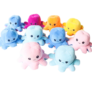 Polpo reversibile personalizzato peluche giocattolo morbido cartone animato bambola PP cotone riempimento simpatici animali di peluche per il compleanno - Product Image 1