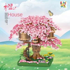 Sakura Tree House 609 modelo de juguete al por mayor transfronterizo Venta caliente partículas pequeñas bloques de construcción rompecabezas juguetes ensamblados gratis para - Product Image 6