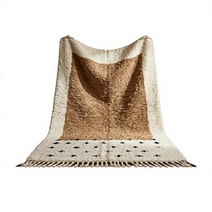 Moroccan Unique Beni Ourain <b>Rug</b> Hand Made Moroccan <b>Boho</b> Beni Ourain <b>Rug</b> Albertina Hand Knotted Wool Area <b>Rug</b> By ITHL - Product Image 1
