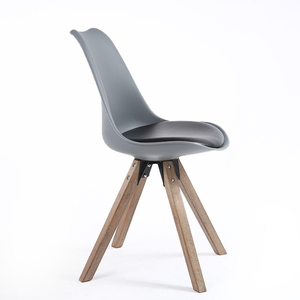 Personalizado Anji Kaseihomeland de madera de <span class=keywords><strong>roble</strong></span> pie negro de cuero <span class=keywords><strong>gris</strong></span> Pp de madera marrón café Popular sillas - Product Image 4