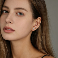 Vente en gros de boucles d'oreilles en argent sterling S925 |   Ensemble mixte Sun Star Anchor |   Pierres facettées blanches pour femme, cadeau