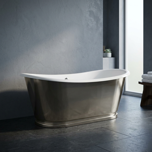 Bañera Ovalada de Cobre Independiente con Base Inclinada y Borde Decorativo, Bañera de Lujo para Spa en Casa - Artesanía India - Product Image 3