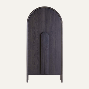 Armoire en bois massif de mindi noir, fabriquée à la main, pour salon, chambre à coucher et hôtel modernes - Product Image 1