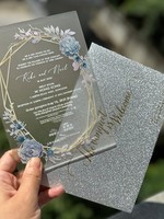 Carte de vœux en PVC transparent de luxe, prix d'usine en gros, impression personnalisée à feuille d'or, invitation de mariage