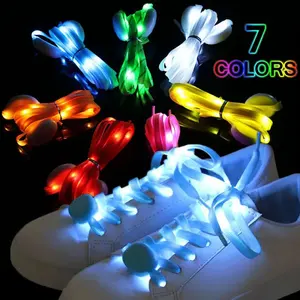 Shenzhen BSCI Factory Audit Cordones de zapatos de nailon de seguridad luminosos LED alimentados por batería para correr de noche Cordones de zapatos iluminados